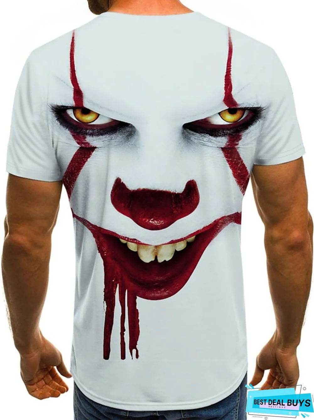 Men's Tee T-Shirt 3D Print Graphic Tribal 3D Print Short Sleeve Halloween Tops Streetwear Punk & Gothic Round Neck