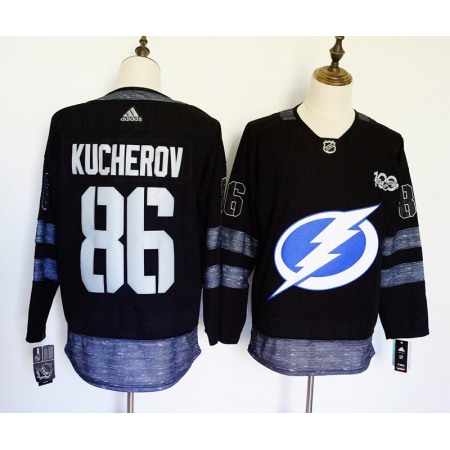 Men's  Tampa Bay Lightning #86 Nikita Kucherov Black 1917-2017 100th Anniversary Stitched NHL Jersey