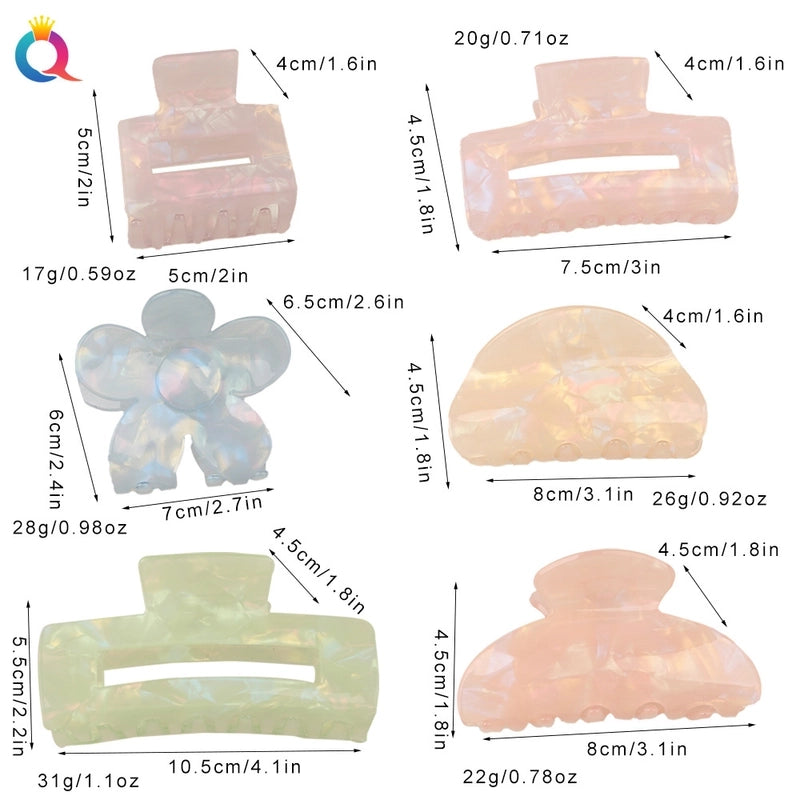 Women’s Minimalist Classic Style Solid Color PVC Hair Claws