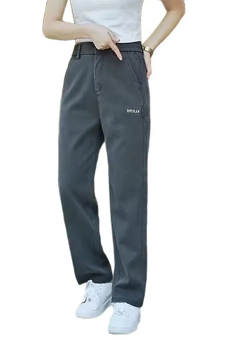Men's Spring Summer Denim Pants with Relaxed Fit and Pockets
