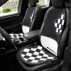 Black and White Rhombus Car Cushion Ice Silk Seat Cover Cushion