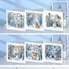 6pcs DIY Owl Dog Diamond Painting Greeting Card