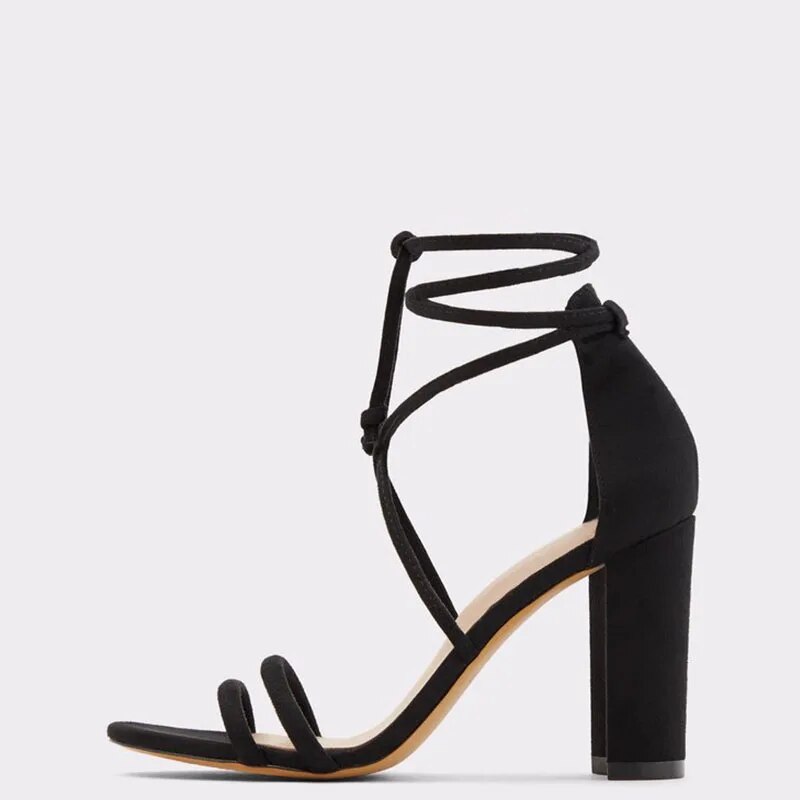 TAAFO Yellow Snake Prints High Chunky Heels Women Sandals Open Toe Ladies Shoes