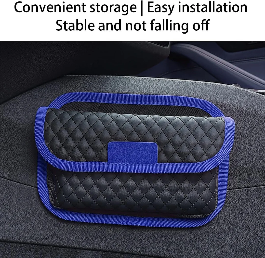 Car Seat Side Pocket Organizer, PU Leather Multifunctional Automotive Storage Bag for Phones Keys Cards, Mini Seat Gap Filler Pouch for Door Console, Universal Vehicle Accessories (Red)