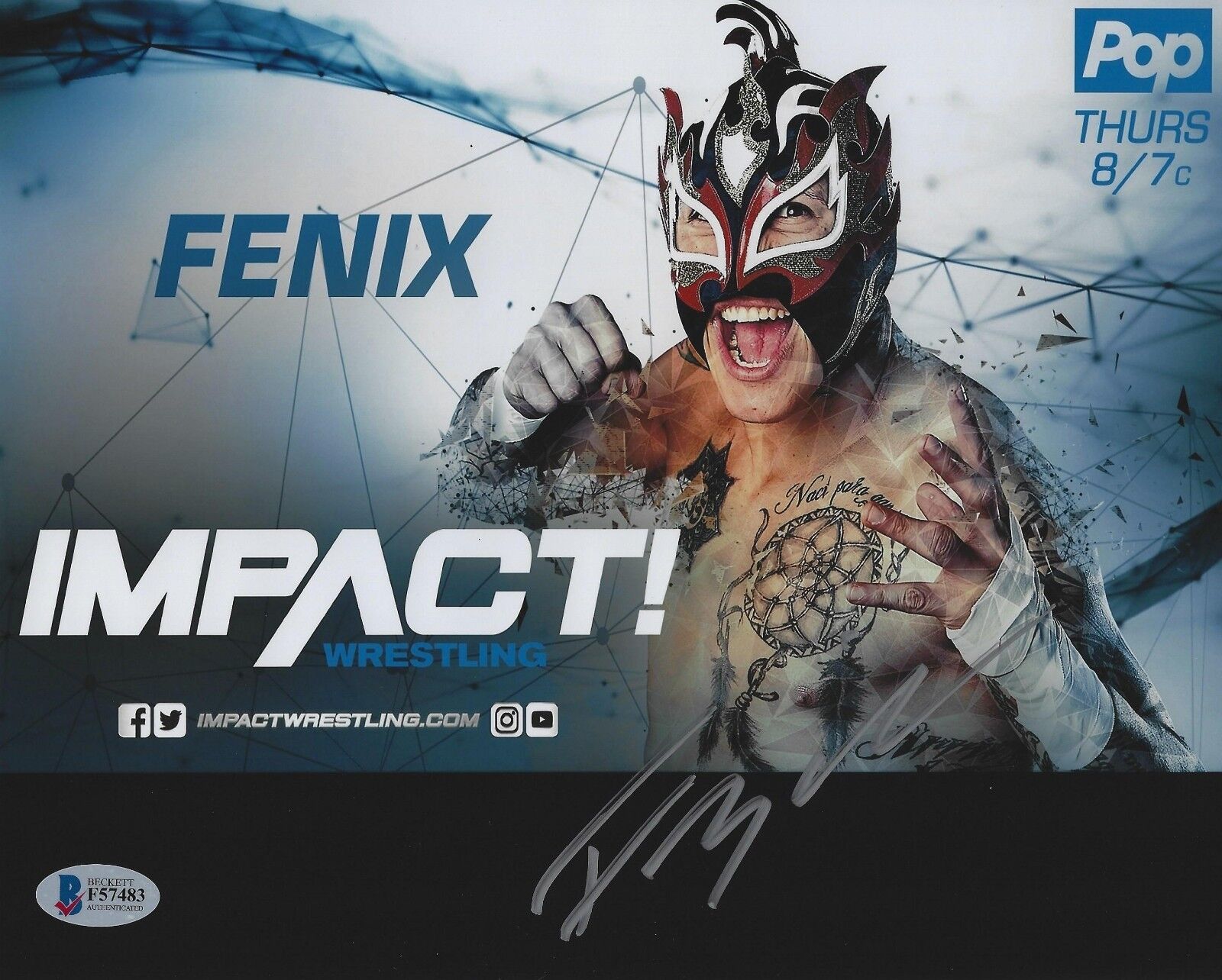 Rey Fenix Signed 8x10 Photo Poster painting BAS Beckett COA Lucha Underground Impact Wrestling 3