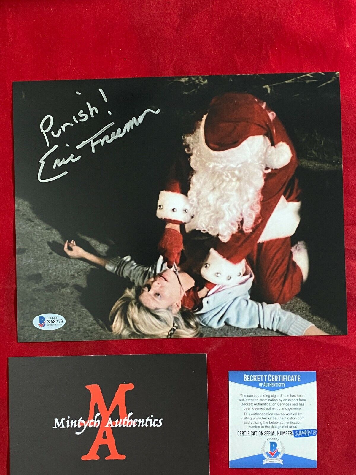 ERIC MAN SIGNED 8x10 Photo Poster painting! SILENT NIGHT DEADLY NIGHT 2! BECKETT COA HORROR!