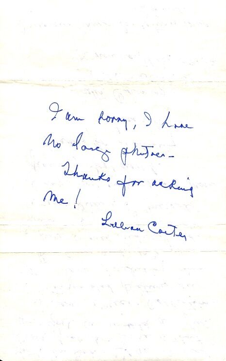 LILLIAN CARTER Autograph Note Signed + Photo Poster painting