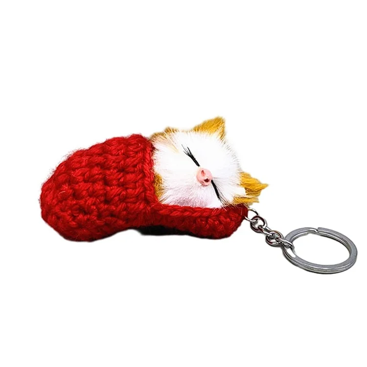 😺Cute Sleeping Kitten Keychain