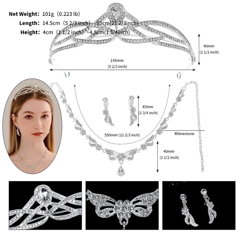 Fashion Water Droplets Flower Alloy Inlay Rhinestones Pearl Jewelry Set 1 Set