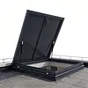 [US Local Warehouse] Roof Hatch Skylight Roof Caps Aluminum Frame Galvanized Sheet 80x80cm with Switch Type Handle Loft Ventilation Roof Access Hatch Cover Plate Rooftop Hatch Cover Plate for Wellhead Lid/Cellar Cover