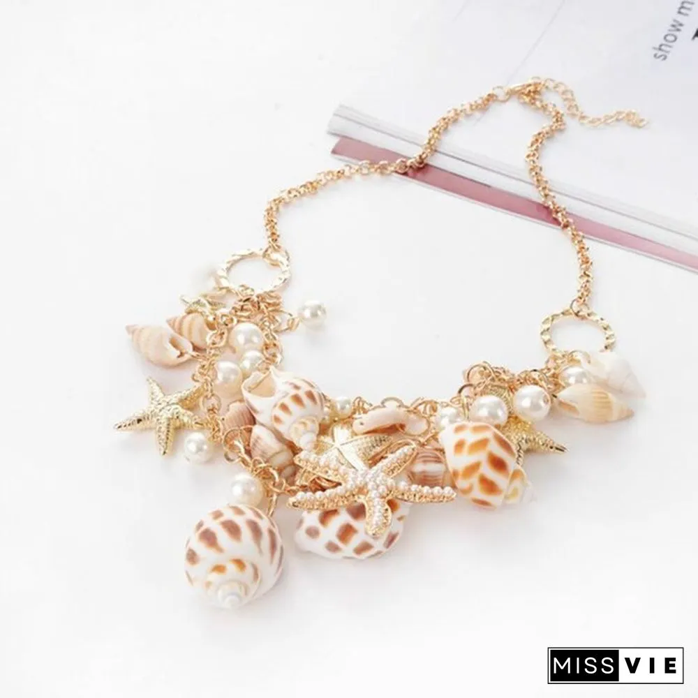 Ladies Fashion Beach Wind Starfish Wild Shell Necklace Shell Bracelet
