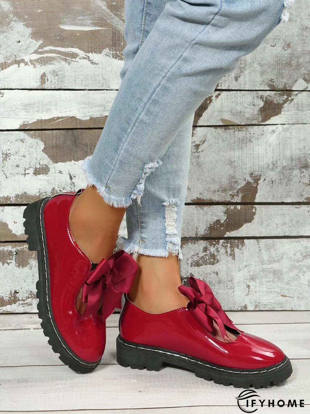 Women's Bow Decor Hollow out Slip On Mary Jane Shoes | IFYHOME