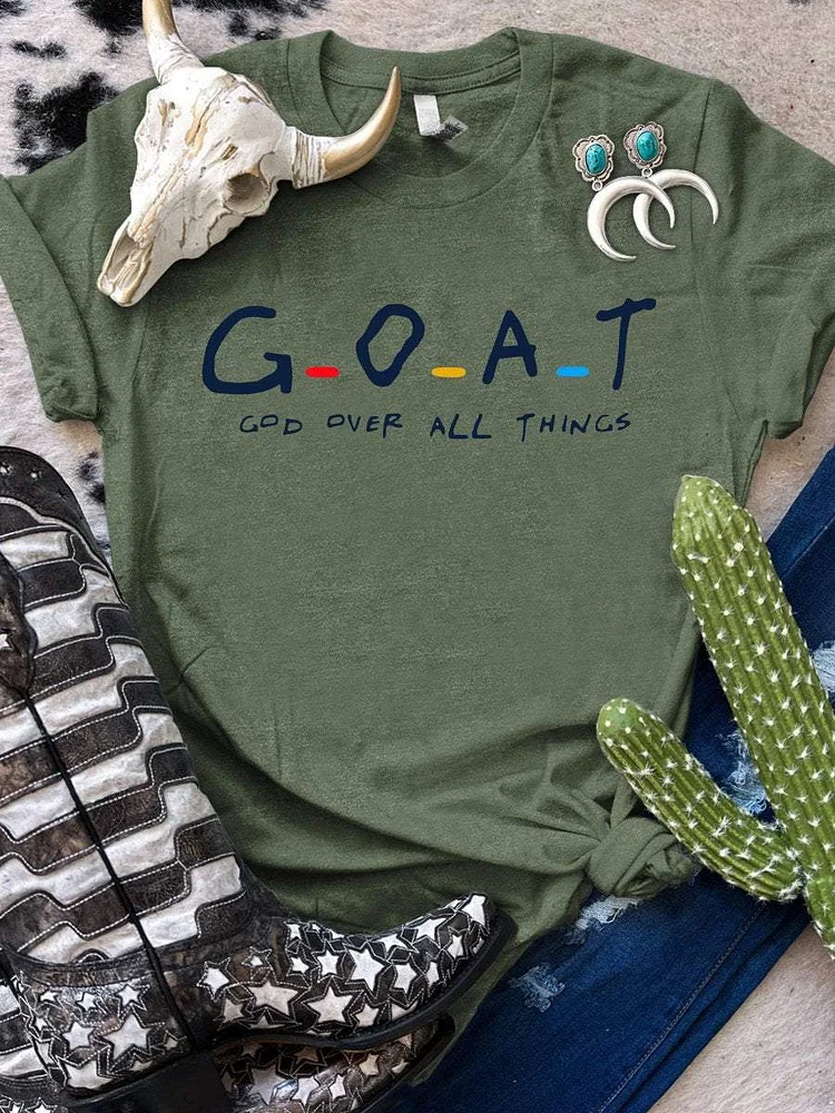 God Over All Things Print Short Sleeve T-shirt