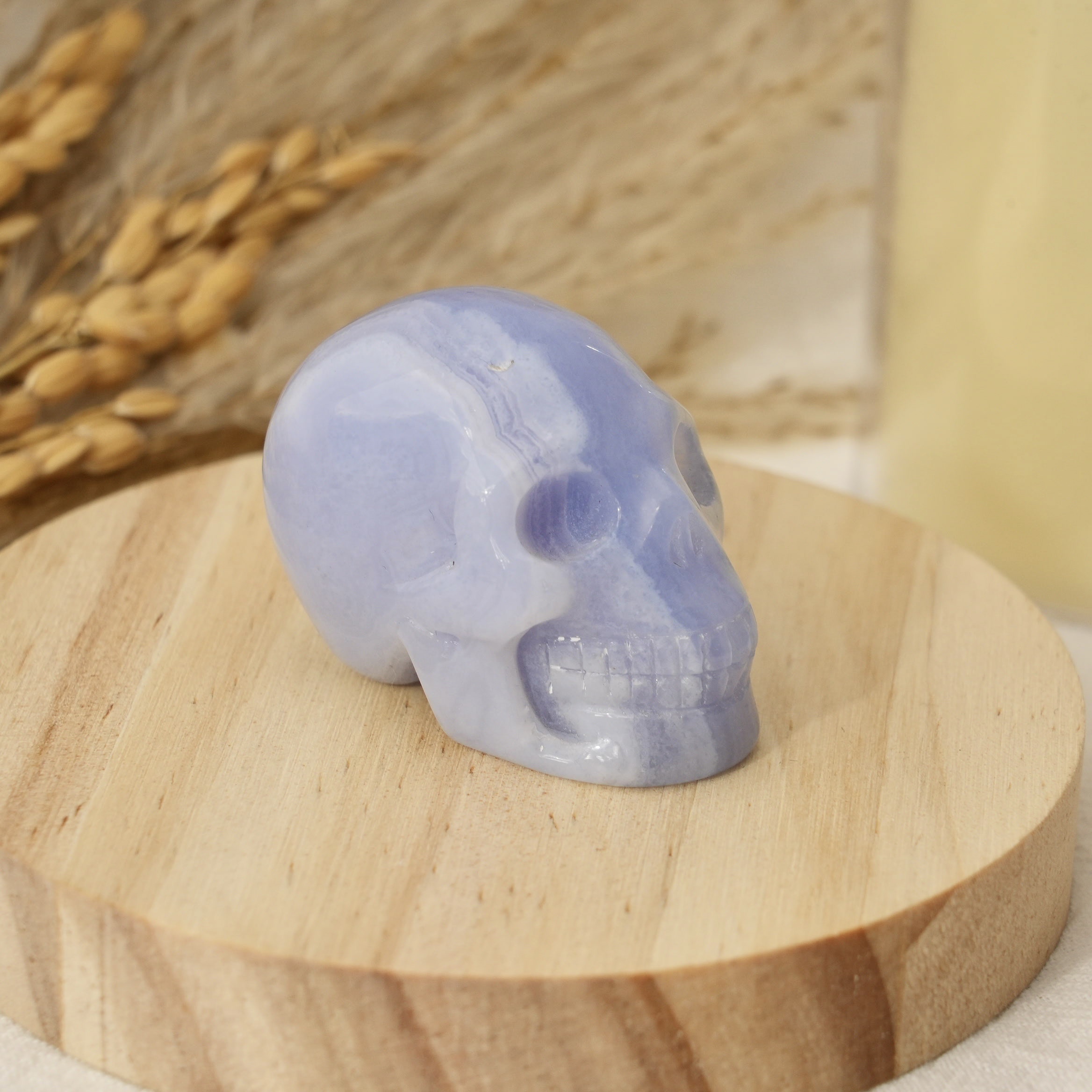 Blue Lace Agate Skull