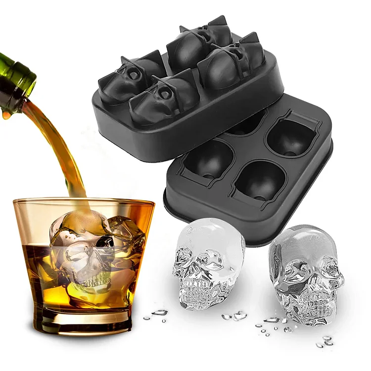 Skull Shape Chocolate Mould Tray Cream Diy Tool Whiskey Wine Cocktail 3d Silicone Mold