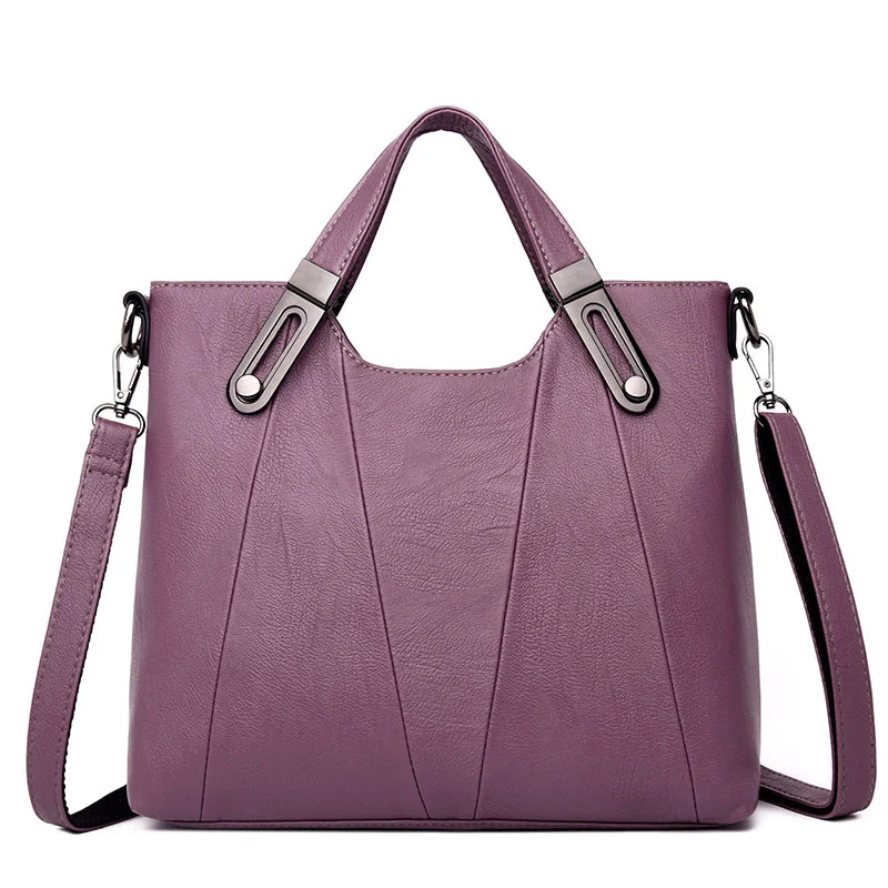 Soft Leather Large Shoulder Crossbody Tote