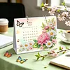 Diamond Art Painting 2027 Desk Calendar Non-Fading DIY Diamond Painting Calendar Ornament Multi Purpose DIY Resin Paintings Desks Kit for Office Home Interior Decoration (Flower)