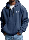 Men's Loose Casual Waffle Half-Zip Hoodie