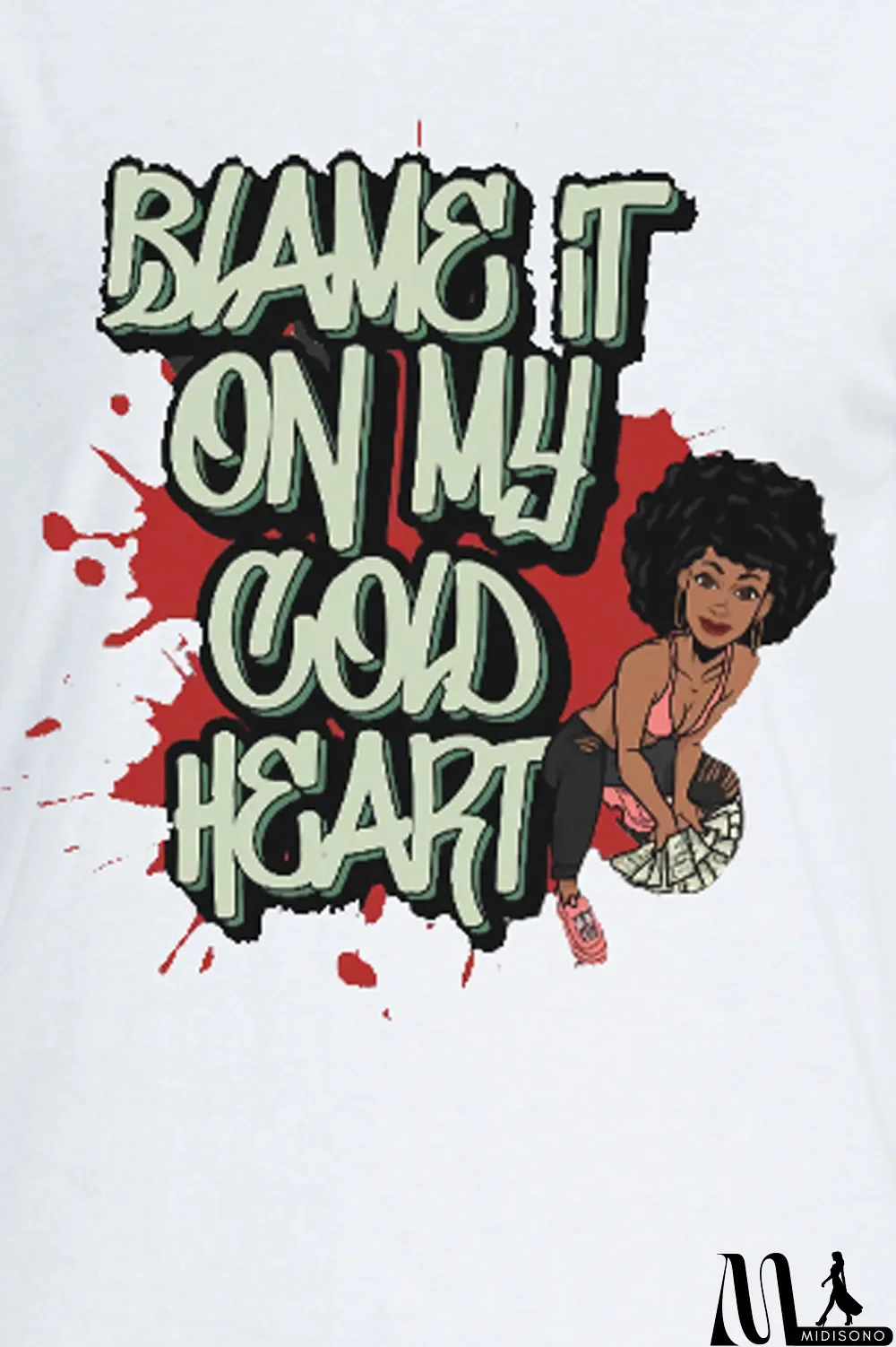 MidiSono - White Fashion Vintage Print Letter O Neck T-Shirts