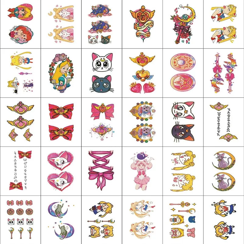 30pcs/lot Dark girls japanese temporary tattoo women hand sleeve wrist ankle tattoo sticker small flowers geisha Beautiful girl