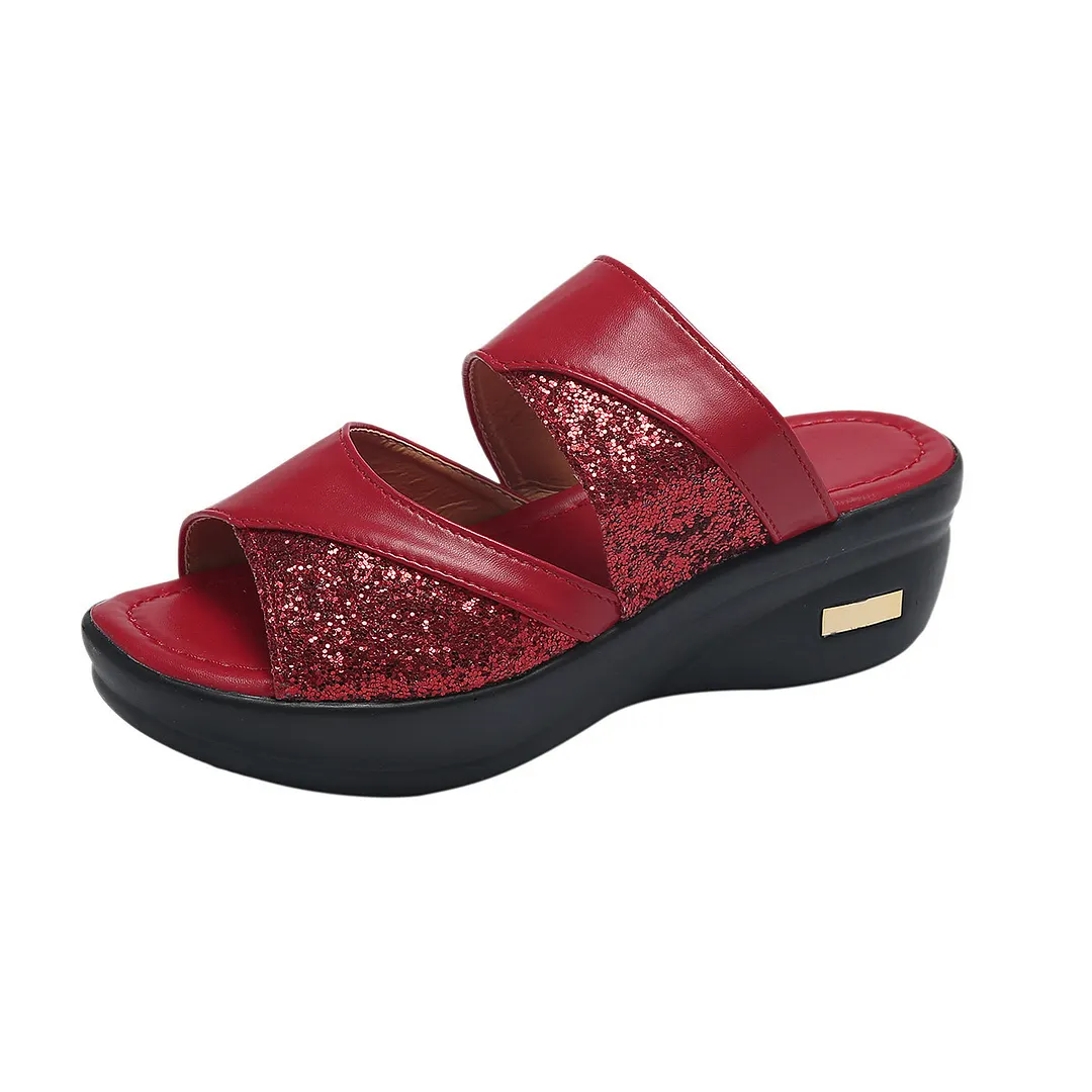 Yyvonne Slopes And Cold Slippers Women's Summer New Squint Fish Mouth Thick Bottom Wearing Slippers