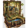 (Stamped/Counted) The Scenery In The Suitcase-11CT/14CT Stamped Cross Stitch 45*55cm/17.72*21.65in