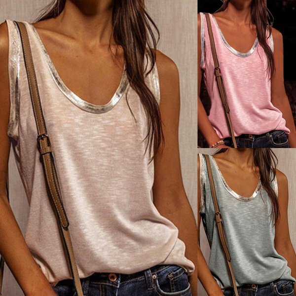 Women Fashion Summer Sleeveless Tops Casual Vest Loose Style Outfits Tank Top - Shop Trendy Women's Fashion | TeeYours