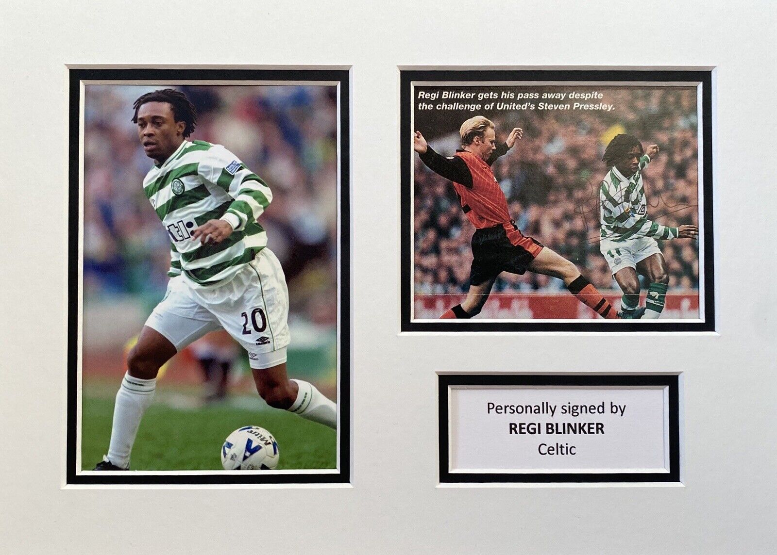 Regi Blinker Hand Signed Celtic Photo Poster painting In A4 Mount Display