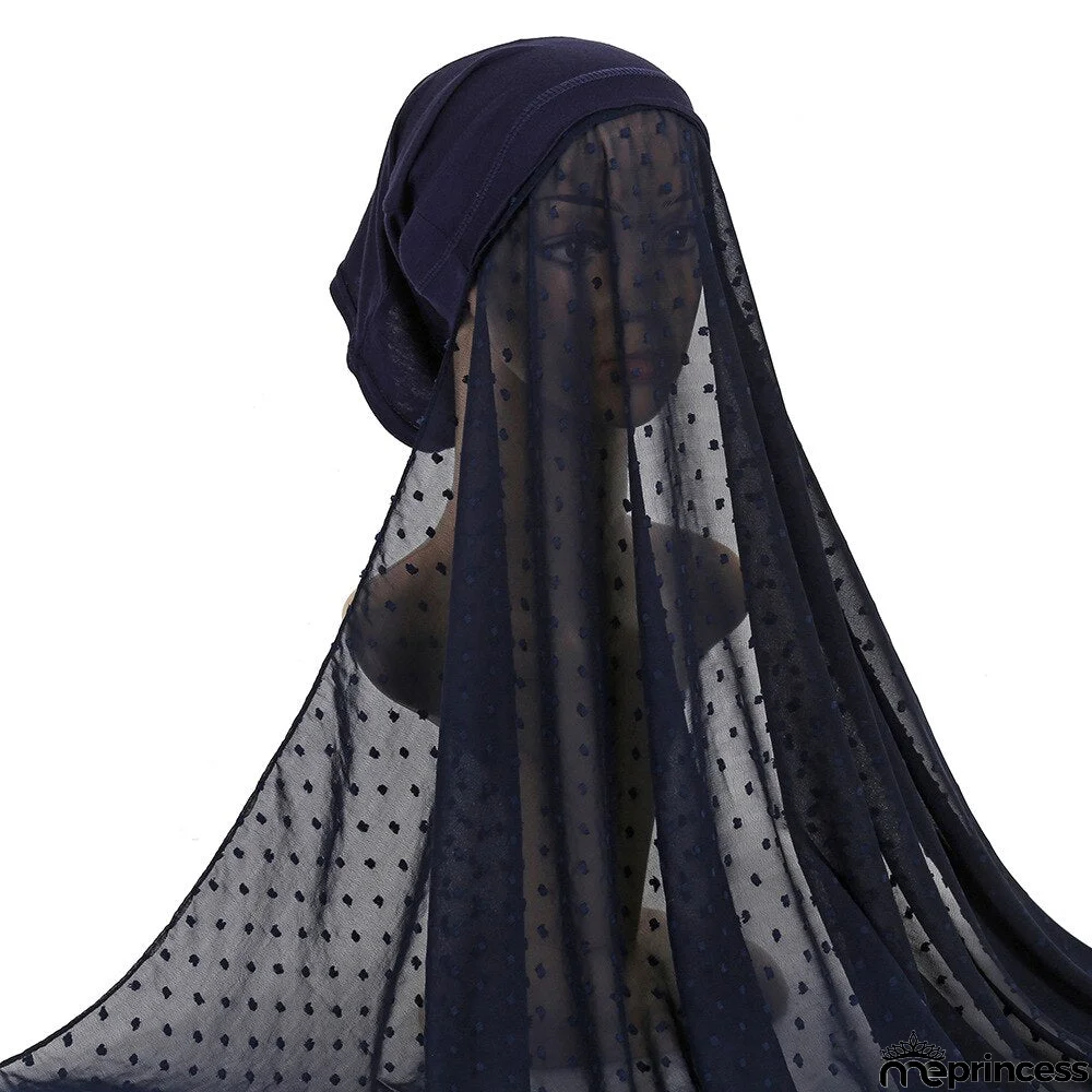 Women's Arabian Chiffon Quick-Dry Solid Pattern Casual Hijabs