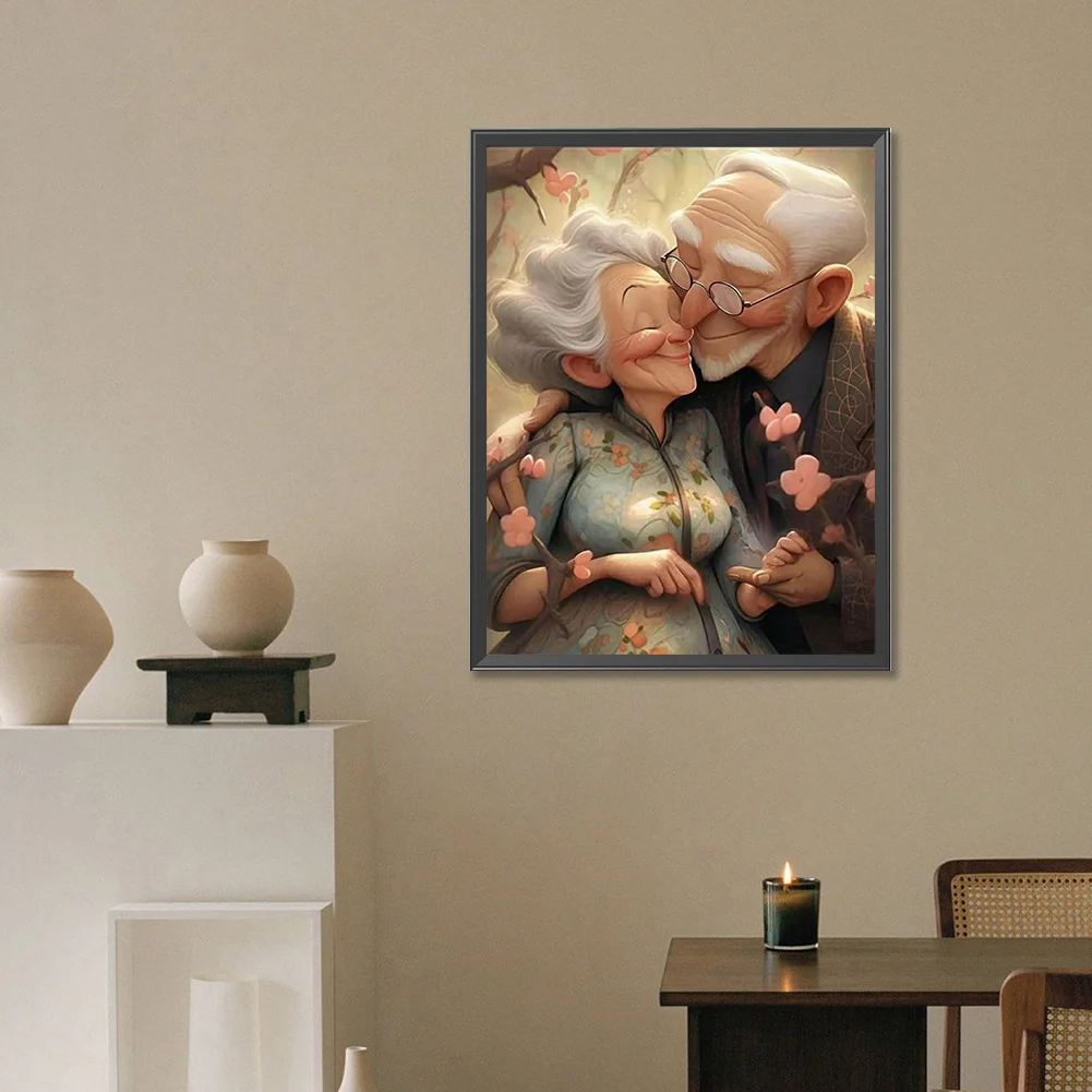 Full Round Diamond Painting 30*40cm - Elderly Couple