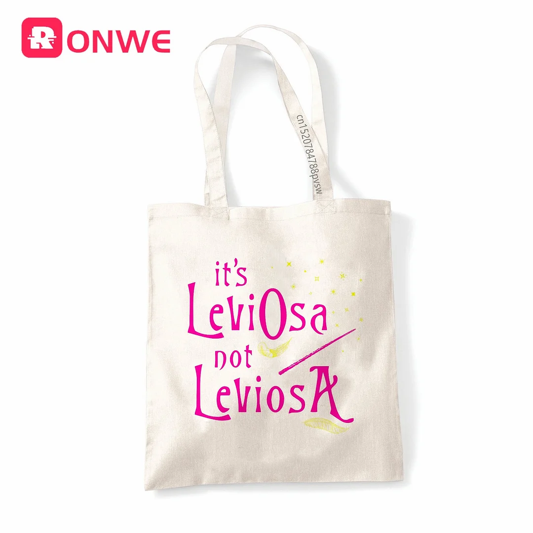 It's Leviosa Not LeviosA Reusable Women Shopping Canvas Bag Girl Tote Eco Shopper Shoulder Bags,Drop Ship
