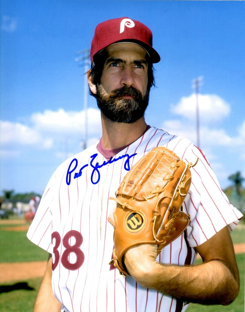 Signed 8x10 PAT ZACHRY Philadelphia Phillies Autographed Photo Poster painting - COA