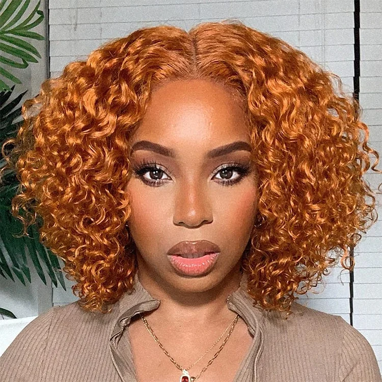 New In Ginger Color Lace Part Bob Wig Flash Sale