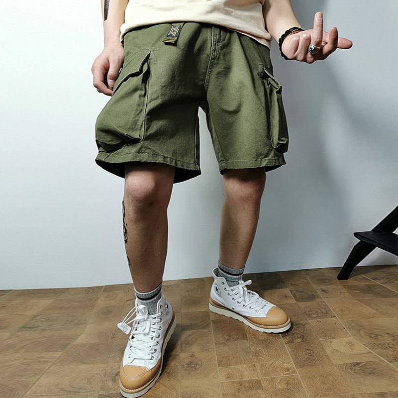 American Belted Washed Cargo Casual Shorts