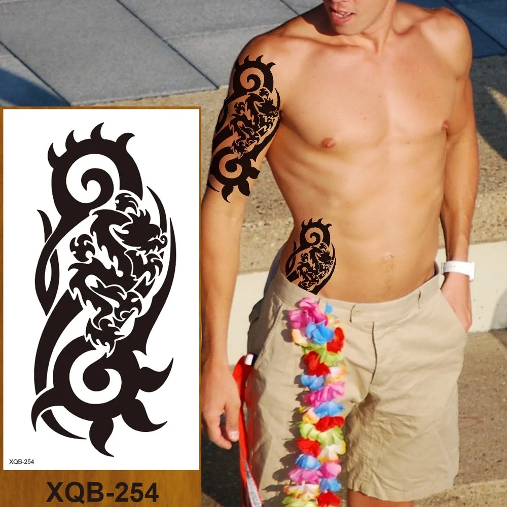 Temporary Tattoo Stickers Man Woman Girl Arm Chest Fake Tatoo Art Characters Eternal Love Flowers Totem Tatto Drop Shipping DIY