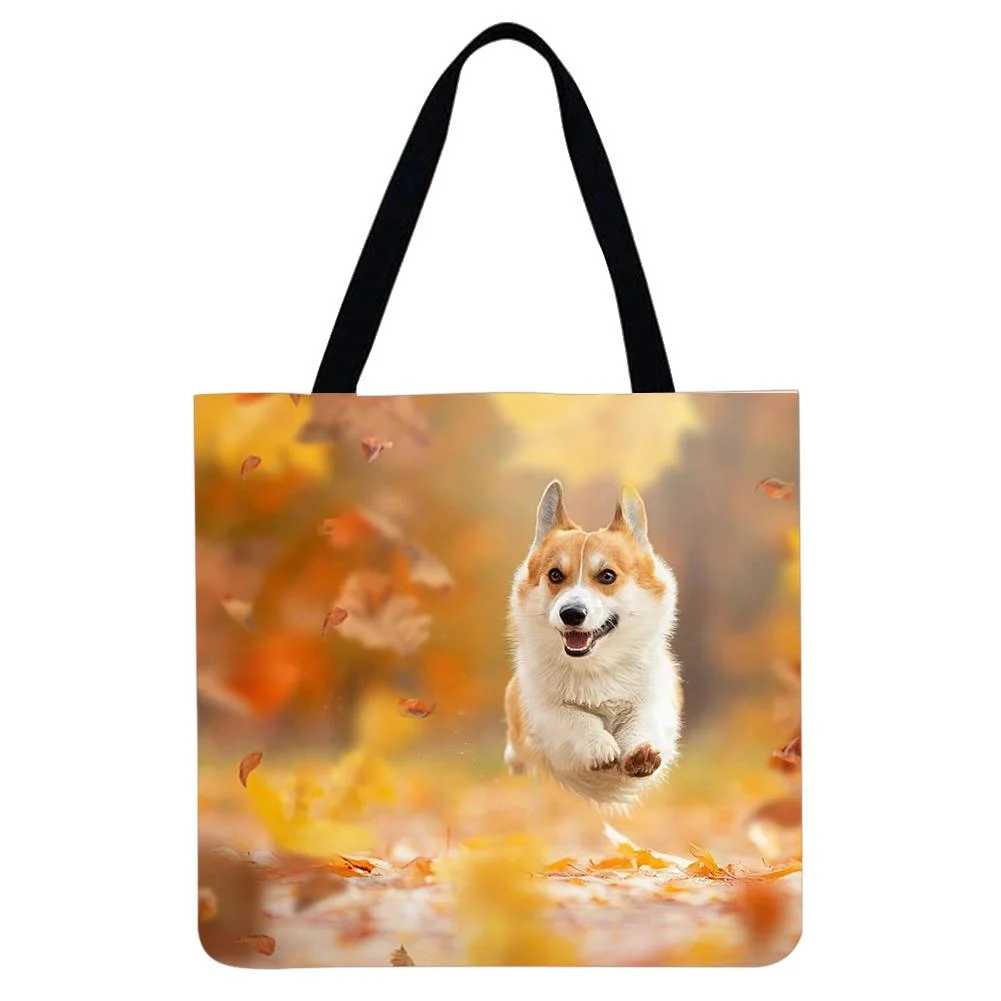 Linen Tote Bag - Akita Dog