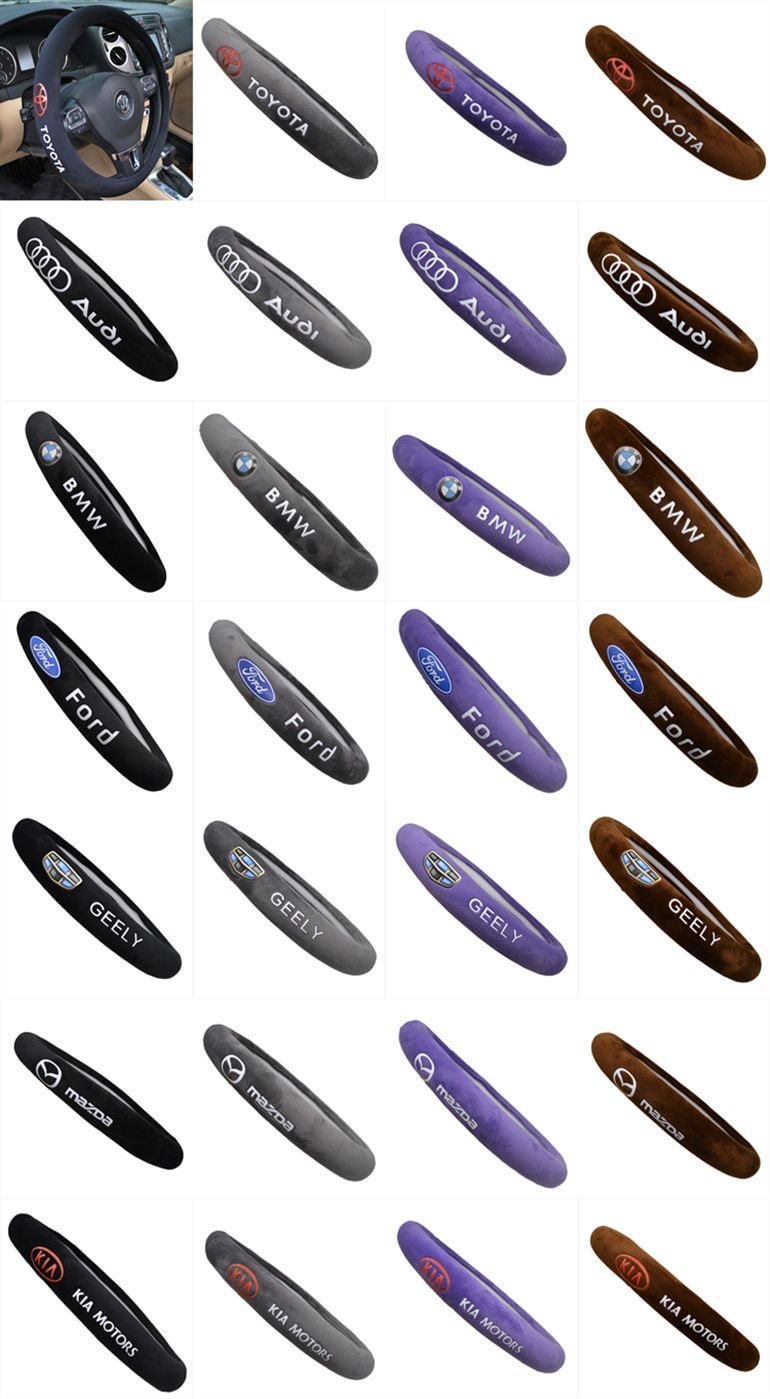 New car short plush non-slip steering wheel cover