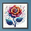 Notes de musique et fleurs-perceuse ronde peinture diamant-30*30cm
