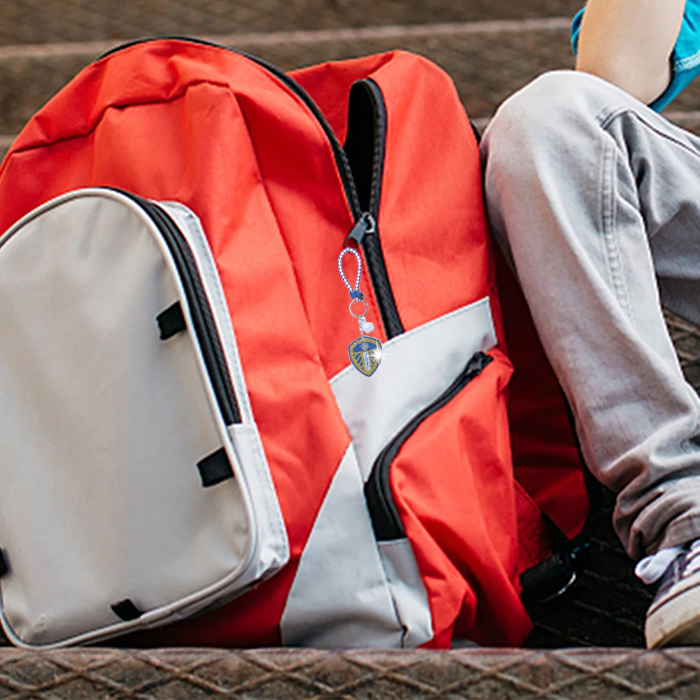 Leeds United FC DIY Diamonds Painting Keychain Crystal Mosaic Keyring Crafts Gift(Double Sided)