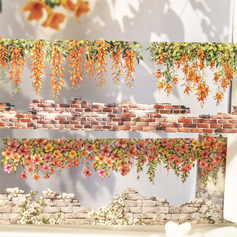 PET 테이프 - 65mm*200cm 꽃 벽 시리즈 빈티지 플로럴