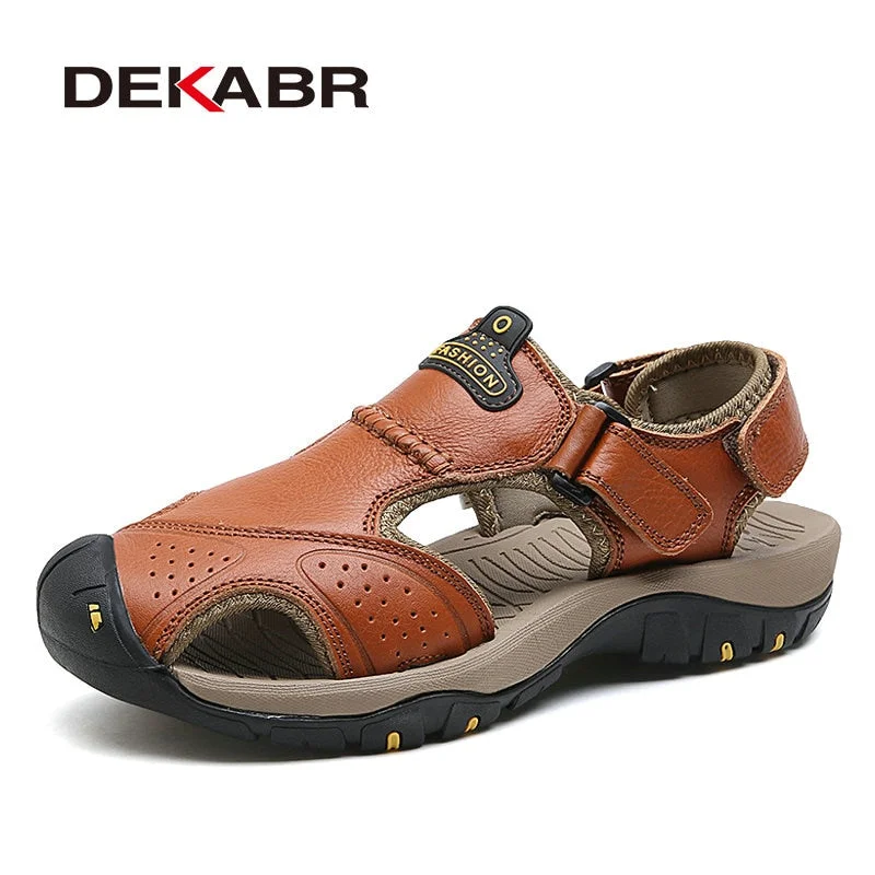 DEKABR New Male Shoes Genuine Leather Men Sandals Summer Men Shoes Beach Sandals Man Fashion Outdoor Casual Sneakers Size 48