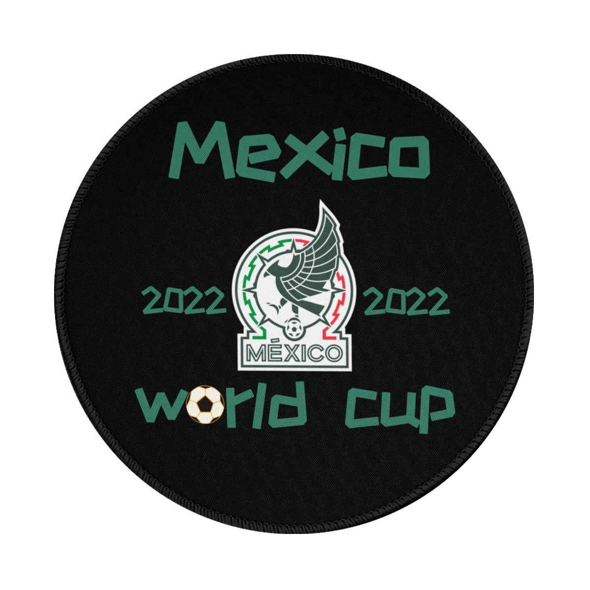 Mexico 2022 World Cup Team Logo Round Non-Slip Thick Rubber Modern Gaming Mousepad