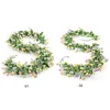Spring Easter Decoration Garland 210cm Artificial Colourful Garland with Eggs and Green Leaves for Home Party Wall Fireplace Stairs Window