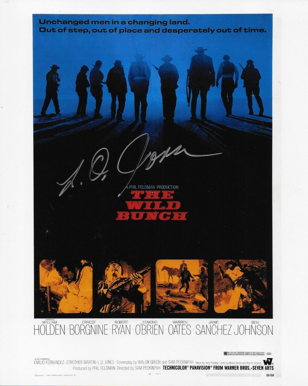 L.Q. Jones The Wild Bunch Original Autographed 8X10 Photo Poster painting