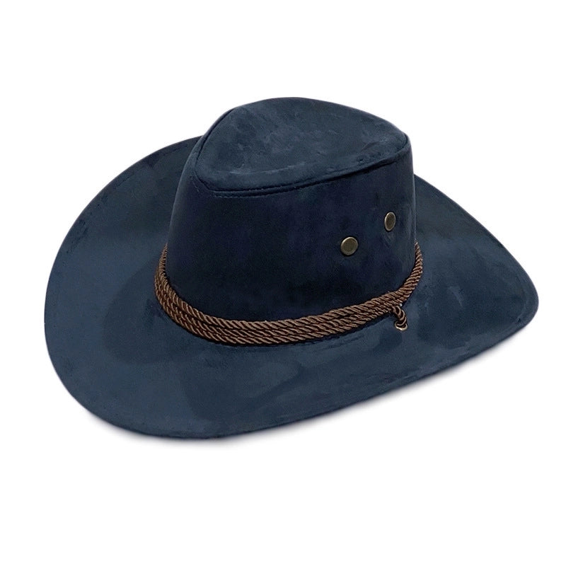 American Western Cowboy Hat Spring And Autumn Leather Men’s Mountain Climbing Spanish Women’s Sun Big Edge Sun Hat Sunscreen Travel