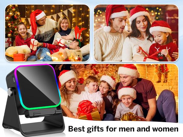 Wireless Induction Audio Speaker Stand, 5in1 Cellphone Holder, 3500mAh Rechargeable Emergency Power Bank,360° Adjustable Mobile Tablet Stand with Colorful Ambient Light Gifts for Men Women Wireless Induction Audio Speaker Stand, 5in1 Cellphone Holder, 3500mAh Rechargeable Emergency Power Bank,360° Adjustable Mobile Tablet Stand with Colorful Ambient Light Gifts for Men Women