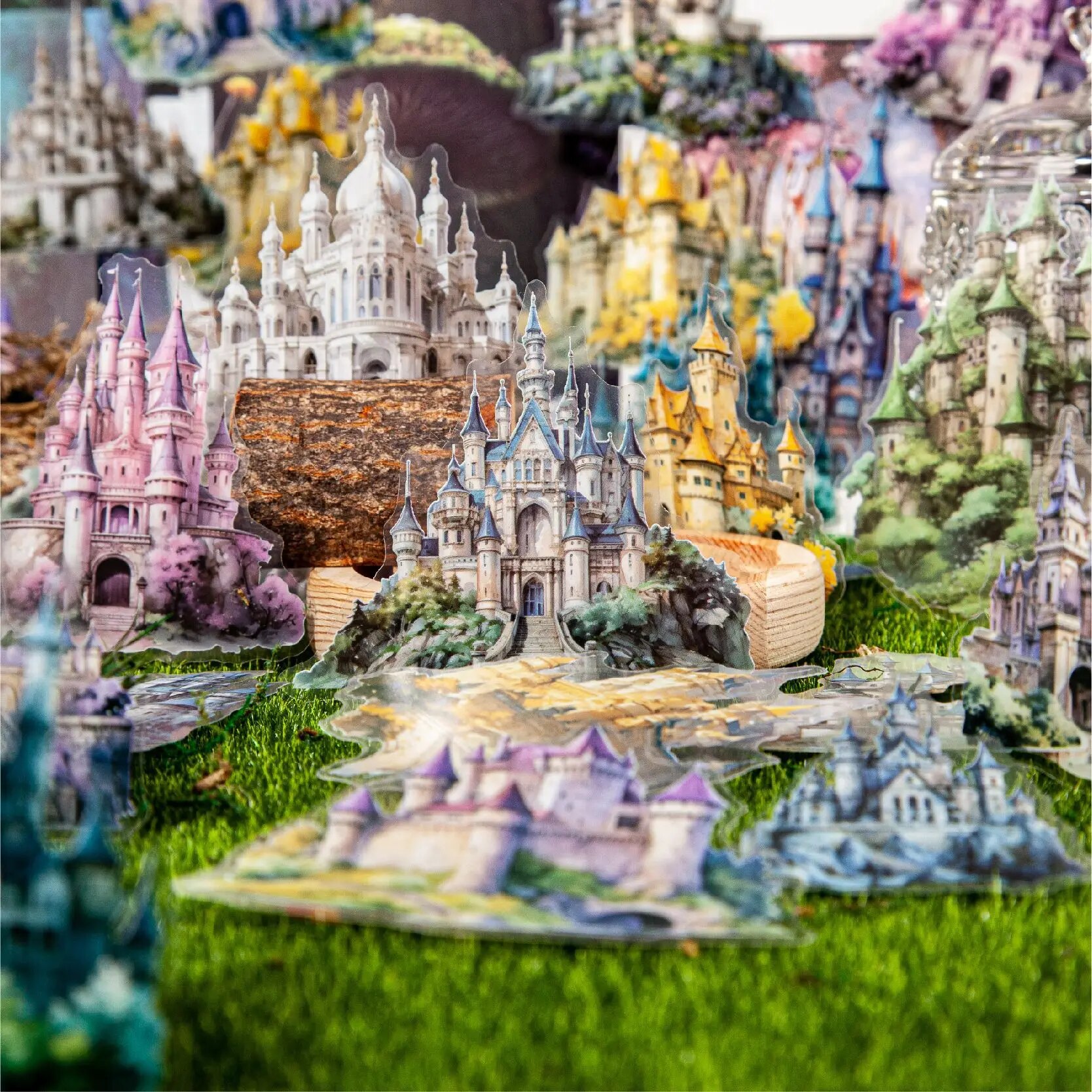 저널세이 20매 판타지 캐슬 시리즈 빈티지 캐슬 조경 PET 스티커