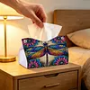 Dragonfly DIY PULeather Diamond Painting Tissue Box for Adults Beginners Decorative Diamond Art Paper Storage Holder for Living Room Bedroom Bathroom Table Decor