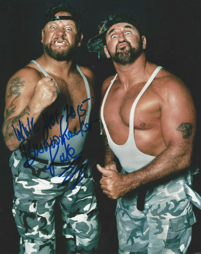 WWF star LUKE From the BUSHWACKERS  autographed 8x10 color Photo Poster painting with Butch