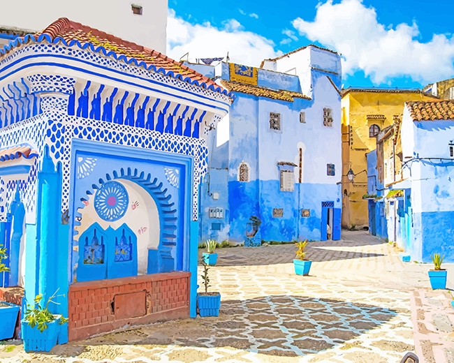 

Chefchaouan Morocco – Paint By Numbers - 40*50CM, 501 Original